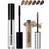 Waterproof Tinted Eyebrow Gel Brown & Clear Brow Setting Glue, Liquid Mascara Eye Brow Cream, Long Lasting Smudge-Proof Brow Filler Makeup Set,Brow Fast Sculp,Makeup Gift Set for Girl Women- 03