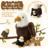 BENINY 4Pcs Bald Eagle Stuffed Animal Plush, 18 Inch Mommy Eagle Plush with 3 Baby Bald Eagles, Stuffed Bald Eagle Plushie Toy Gifts for Boys and Kids