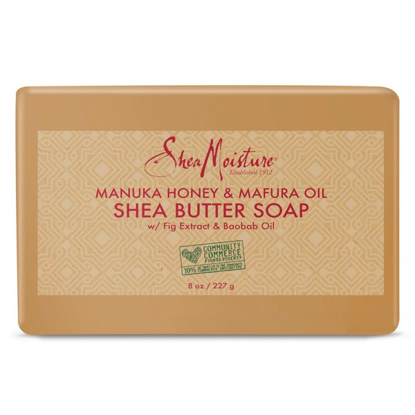 Shea Moisture Manuka Honey & Mafura Oil Shea Butter Natural Soap Bar with Fig Extract and Baobab Oil - Shea Moisture Products to Nourish and Boost Skin Hydration, 8 Oz