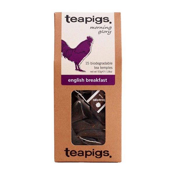 teapigs English Breakfast Black Tea Bags, 15 Count, Biodegradable Whole Leaf Tea Bags, Assam, Ceylon & Rwandan Tea Blend
