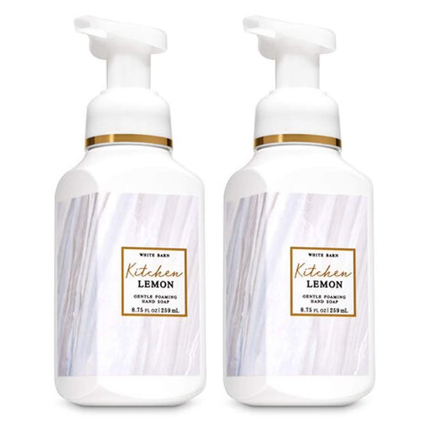 Bath & Body Works White Barn Kitchen Lemon Gentle Foaming Hand Soap 8.75 fl oz / 259 mL each Pack of 2