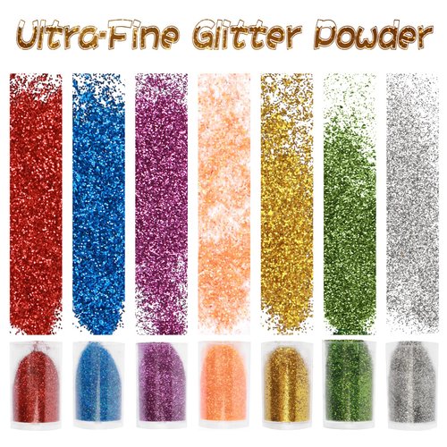 Ciyowta Glitter, Fine Glitter for Resin, Festival Face Glitter Hair Glitter, 40 Jars 0.21oz Each Glitter Set, Body Makeup Glitter, Arts and Craft Supplies Glitter