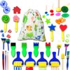 IELEK Kids Art & Craft Painting Drawing Tools Mini Flower Sponge Brush Set Fun Kits Early DIY Learning