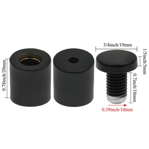 Luomorgo 24 Pcs 3/4" x 1" Stainless Steel Standoff Screws, Wall Sign Standoff Mounting Hardware Advertising Glass Standoff Nail for Hanging Acrylic Picture Frame, Black