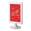 Andaz Press Red and Gold Glittering Graduation Party Collection, Framed Party Sign, Double-Sided 4x6-inch, Please Take One, 1-Pack, Includes Reusable Frame