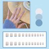 DANMANR Medium Press on Nails Full Cover Fake Nails Acrylic Stick on Nails False Nails for Women and Girls (French blue medium nails)