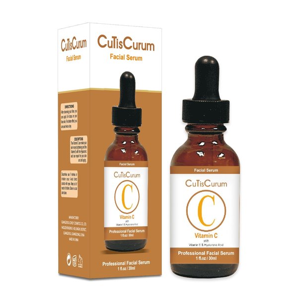 CutisCurum Vitamin C Face Serum Professional Anti Aging Facial Serum with Vitamin C Hyaluronic Acid & Vitamin E Brightening Serum for Dark Spots Even Skin Tone Eye Area Fine Lines & Wrinkles