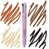 BeauFairy 4 in 1 Makeup Pen, 2 PCS, Eye Liner, Brow Liner, Lip Liner, Highlighter Pen, All in One Waterproof Long-Lasting Multi-function Beauty Pencil, Facial Easy Carry Cosmetic for Wedding (Pink)