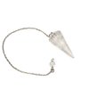 Crystal Pendulum Made of Natural Quartz for Dowsing Divination Chakra Reiki. Pointed with Chain and Jewelry Pouch