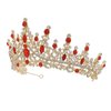 SH Wedding Tiara for Women, Rhinestone Tiaras and Crowns Bridal Tiara Headband Princess Birthday Prom Hair Accessories, Red