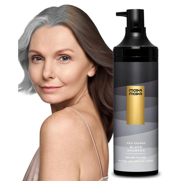 MODA MODA Pro-Change Black Shampoo | Korean Hair Care Natural Shampoo Hair Darkening & Volumizing Shampoo | Paraben & Sulfate Free Shampoo for Hair Fall, Hair Thickening & Hair Volume (10.5 oz)