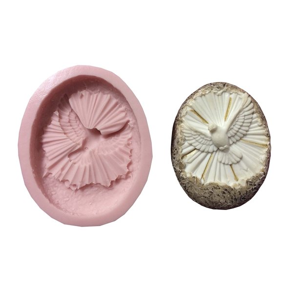 First Communion Dove, (MEASUREMENTS SECOND PICTURE/ NO RETURNS ) Silicone Mold By Oh! Sweet Art