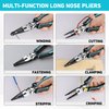 DURATECH 6-in-1 Needle Nose Pliers, 8.5" Multipurpose Long Nose Pliers with Wire Stripper/Crimper/Cutter Function, Heavy Duty Multifunctional Electrician Pliers for Crimping, Stripping, Shearing