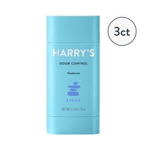 Harry's Men's Odor Control Deodorant, Aluminum-Free, Stone, 2.5 Oz, 3 Count (pack of 1)