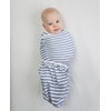 Amazing Baby Swaddle Blanket with Adjustable Wrap, Set of 3, Tiny Anchors, Stripes and Solid, Denim and Gray, Small