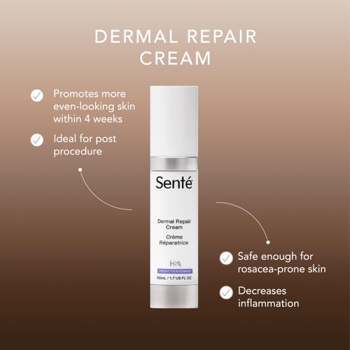 Senté Dermal Repair Facial Cream - All-In-One Skin Renewal - Hydrate And Rejuvenate Sensitive, Rosacea-Prone Skin – with Patented HSA, Vitamin E and Green Tea Extract - 1.7 Fl Oz