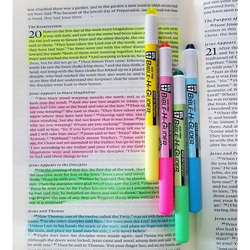 G.T. Luscombe Company, Inc. Accu-Gel Bible-Hi-Glider Inductive Bible Study Set | No Bleed Solid Gel Highlighter | No Smearing or Fading | Long Lasting Bright Translucent Colors (Set of 10) [Paperback]