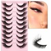 Fox Eyelashes Natural Look Glamorous Mink Furry Cat Eyelashes Angel Wing Extended Strip Eyelashes #D 16mm Lashes 10 pairs