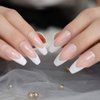 Vodisa Clear Nail Tips 500pcs Acrylic Fake Nails with Storage Case 10 Sizes Long False Nail for Lady Nail Salons and Home DIY Nail Art (French Coffin Nails)