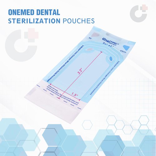 OneMed 200 Pouches Dental Self-Sealing Sterilization Pouches 2.25x4 inch 200/Box 1 Box