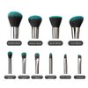 Makeup Brushes Crystal Handle Set, Tenmon 10 PCS Crystal Transparent Handle Kabuki Powder Foundation Brush Concealer Eye Shadow Eyeliner Eyebrow Brush (Green)