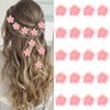 YISSION 20Pcs Small Pink Flower Hair Clips for Girls Women Cute Flower Hair Pins Artificial Flower Clips for Hair Floral Hair Barrettes Wedding Bridal Hair Accessories for Girls Women