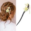 Wood Flower Hair Stick Hairpin Hair Comb Tassel Pendant Hair Updo Accessories Chinese Hair Chopsticks MGPFERD
