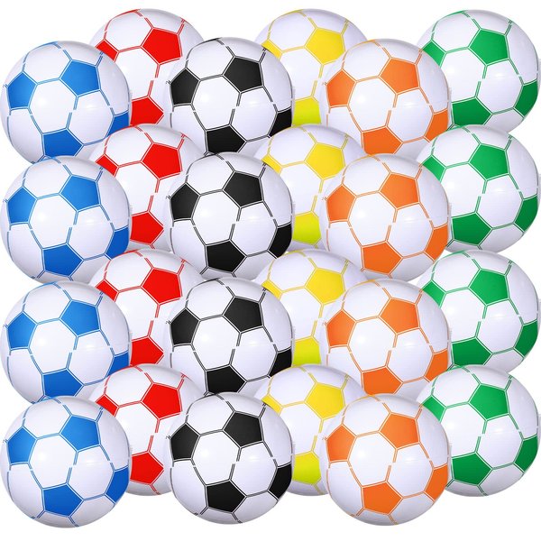 Chivao 12 Pieces Inflatable Ball Soccer Ball Softball Volleyball Basketball Football 16 Inch Beach Balls Party Favors Summer Swimming Pool