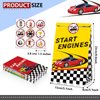 Tallew 24 Pcs Race Car Party Bags with Stickers Checkered Flag Party Favor Bags Treat Bag Racing Pit Crew Goody Gift Bags for Racing Car Party Supplies