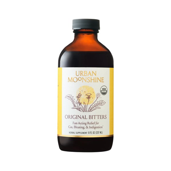 Urban Moonshine Original Bitters - Certified Organic - Bloating Relief - Supports Liver Function & Appetite Regulation* - Gentle Detox* - Digestive Bitters - Gluten Free Herbal Supplement - 8 Fl Oz
