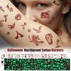 100 Styles Halloween Luminous Temporary Tattoos,10 Sheets Glow in the Dark Halloween Tattoos for Kids,Waterproof Fake Face Tattos Stickers for Party Favors,Trick or Treat Goodie Bags Fillers (Red)