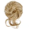EPERDE Tousled Updo Bun Hair Piece Ponytail Wrap Scrunchies with Elastic Rubber Hair Band Synthetic Short Wavy Curly Hair Extensions for Women Girls with Tendrils Messy Ball Head Wig (5PCS, Blonde)