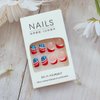 24Pcs 4th of July Press on Nails Short Square Fake Nails Glitter American Flag Nails Design Independence Day False Nails Acrylic Artificial Nails French Tip Glue on Nails for Women DIY Manicure Decor