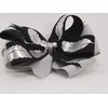 Black & Grey with Silver Feathers Hair Bow