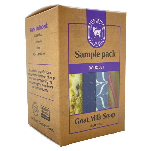 Honey Sweetie Acres Travel Size 4 Pack Goat Milk Soap All Natural Handmade Bouquet Goats Milk Soap 4 Scents