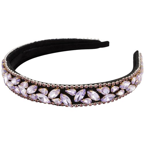 Wecoe Rhinestone Headband Light Purple Headband Women Non Slip Fashion Bling Sparkly Diamond Headband Wide Hair Band Holiday Birthday Holiday Gift Formal Hair Accessories For Women Girls