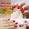 FZANEST Gel Nail Polish Diamond Top Coat- 2 * 15ML No Wipe Top Coat Clear Gel Polish High Gloss Mirror Shine Finish Long Lasting Home DIY Professional Manicure