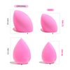 AOA STUDIO Collection MiNi Makeup Sponge Set Blender Latex Free and High-definition of 6 For Powder Cream Liquid, Super Soft Wonder Beauty Cosmetic 3 Tear Drop + Beveled Shape (Pink)