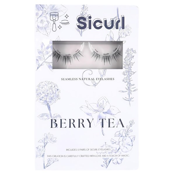 Sicurl The Berry Tea Lashes, Natural Airy Eyelashes, minimal makeup look, Individual Lashes, Easy to Apply, No Lash Glue Included, 5 Sets of Eyelashes