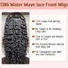 ozkan 13x6 Water Wave Wig Human Hair HD lace Front Water Wave Curly Wigs 13x6 Lace Frontal Water Wave Wigs Pre Plucked with Baby Hair Soft and Smooth Natural Black 26Inch