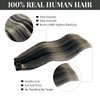 Belaved Hair Extensions Clip in Human Hair Black Mix Blonde 18 Inch 70g 7pcs 100% Remy Human Hair Clip in Extensions Straight Real Human Hair Clip in Hair Extensions