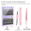 Lash Extension Kit, PITHER Lash Clusters Kit with DIY 280pcs Individual Cluster Lashes and Lash Bond and Seal Lash Tweezers for Self Use at Home 0.07mm 10-16mm Mix 40D 50D