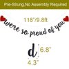 We’re So Proud of You Banner, Pre-Strung, No Assembly Required, Black Glitter Paper Party Decorations for Graduation Party Supplies, Letters Black,ABCpartyland
