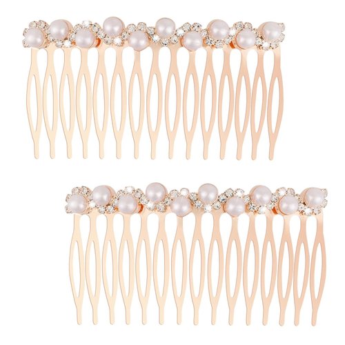 Pearl Hair Side Comb Decorative Hair Combs for Women Accessories Hair Clip Comb Pin Rhinestone Crystal Bridal Comb Hair Piece Hair Pearls for Wdding