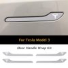 IPG for Tesla Model 3 / Model Y Door Handle Decal Sticker Wrap Kit (Set of 4) with Tesla Logo (Brushed Aluminum)