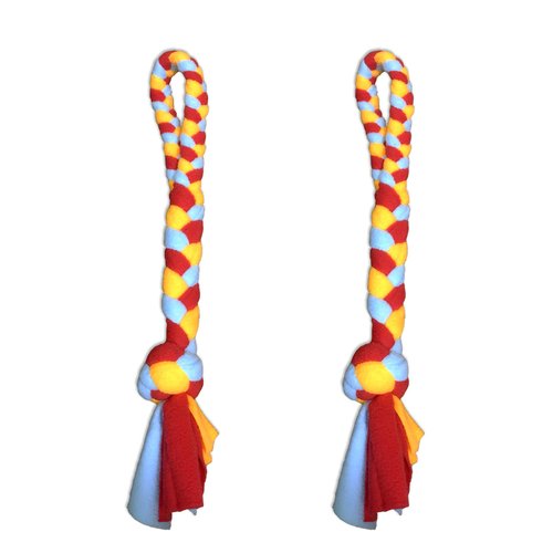 Dewonch Dog Fleece Rope Teaser Toy as Replacement to Chase and Tug (A-2PCS)