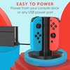 TALK WORKS Joy-Con Charger Dock For Nintendo Switch Gaming Controllers - 4-Remote Docking Charging Station,USB Compatible w/ Switch OLED (Black)