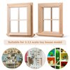 Toyvian 2 Pcs Dollhouse Wooden Windows Miniature Window Frame 1 12 Dollhouse Furniture Mini Window Tiny Wooden Window Models Window Ornaments for Doll House, Craft