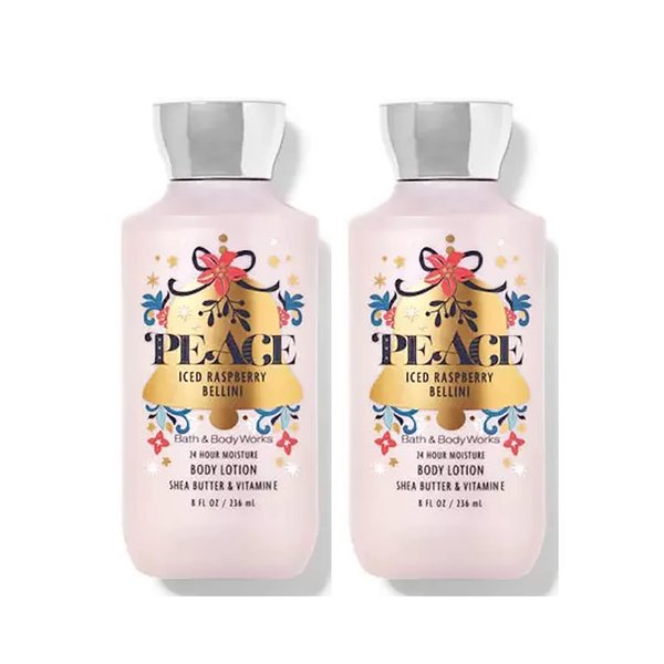 Bath & Body Works Bath and Body Works Iced Raspberry Bellini Super Smooth Body Lotion Sets Gift For Women 8 Oz -2 Pack (Iced Raspberry Bellini)