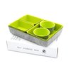 Welaxy Drawer organizers bins felt trays desk storage bins dividers small drawers for office supplies closet cabinet socks makeup holder Back to School 7-piece Pack (Green)
